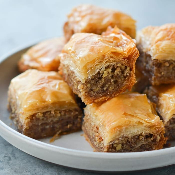 Baklava with spiced nuts, ricotta & chocolate