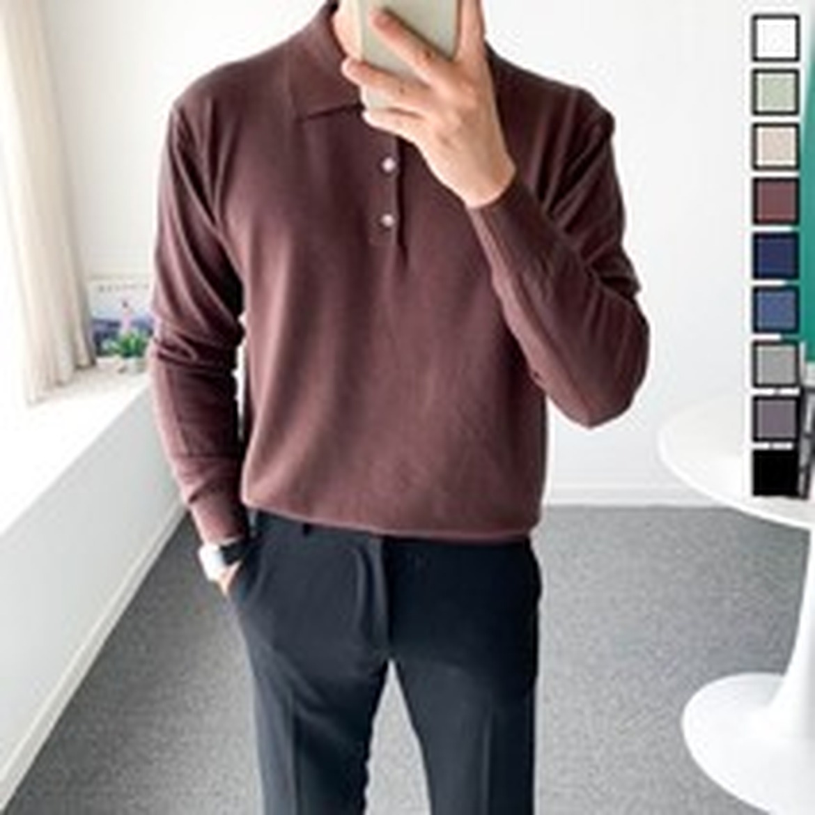 놈시크 남자 카라 니트, 부드러움과 스타일을 동시에