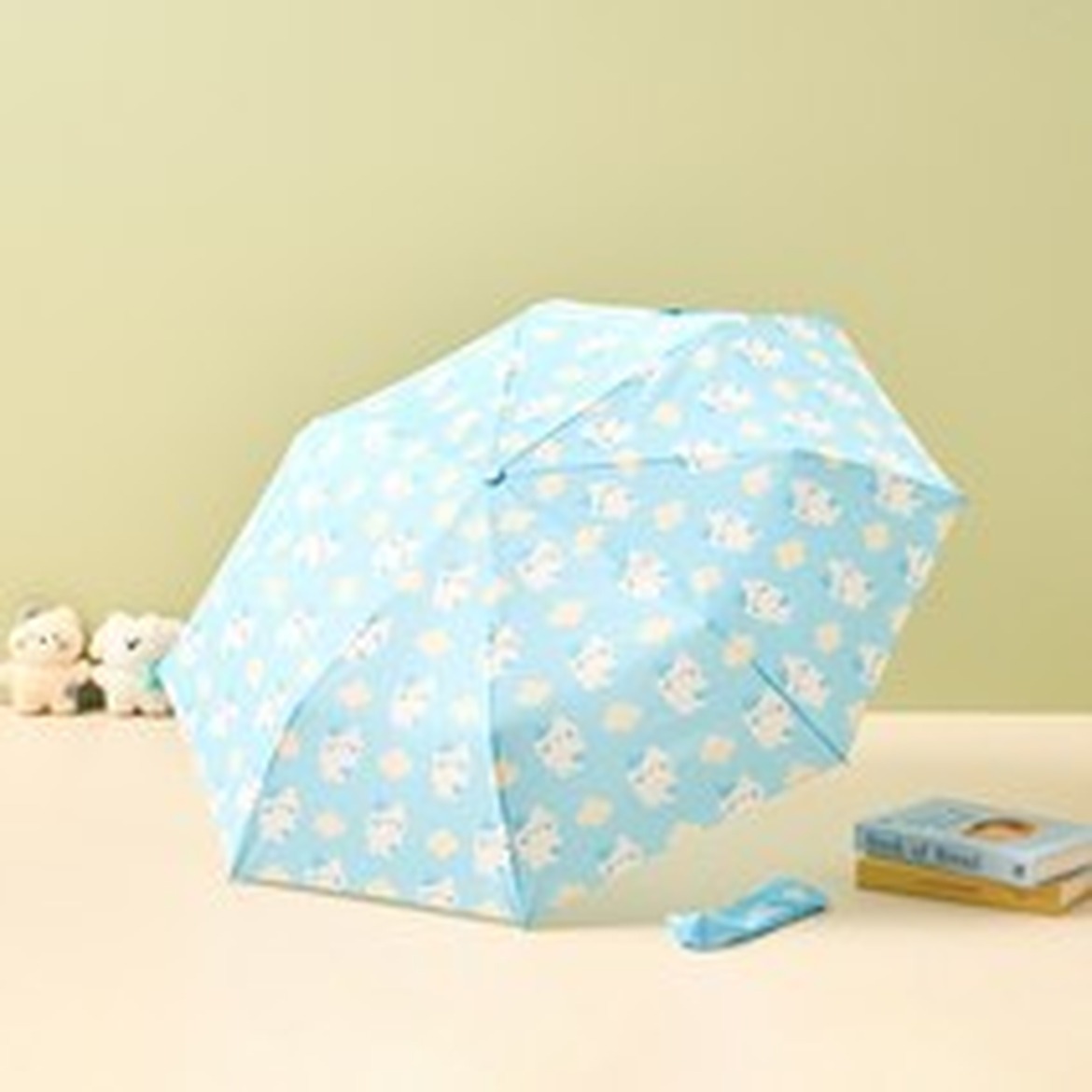 버터 구름 밀크캣 패턴 3단 수동 우산 사용 후기