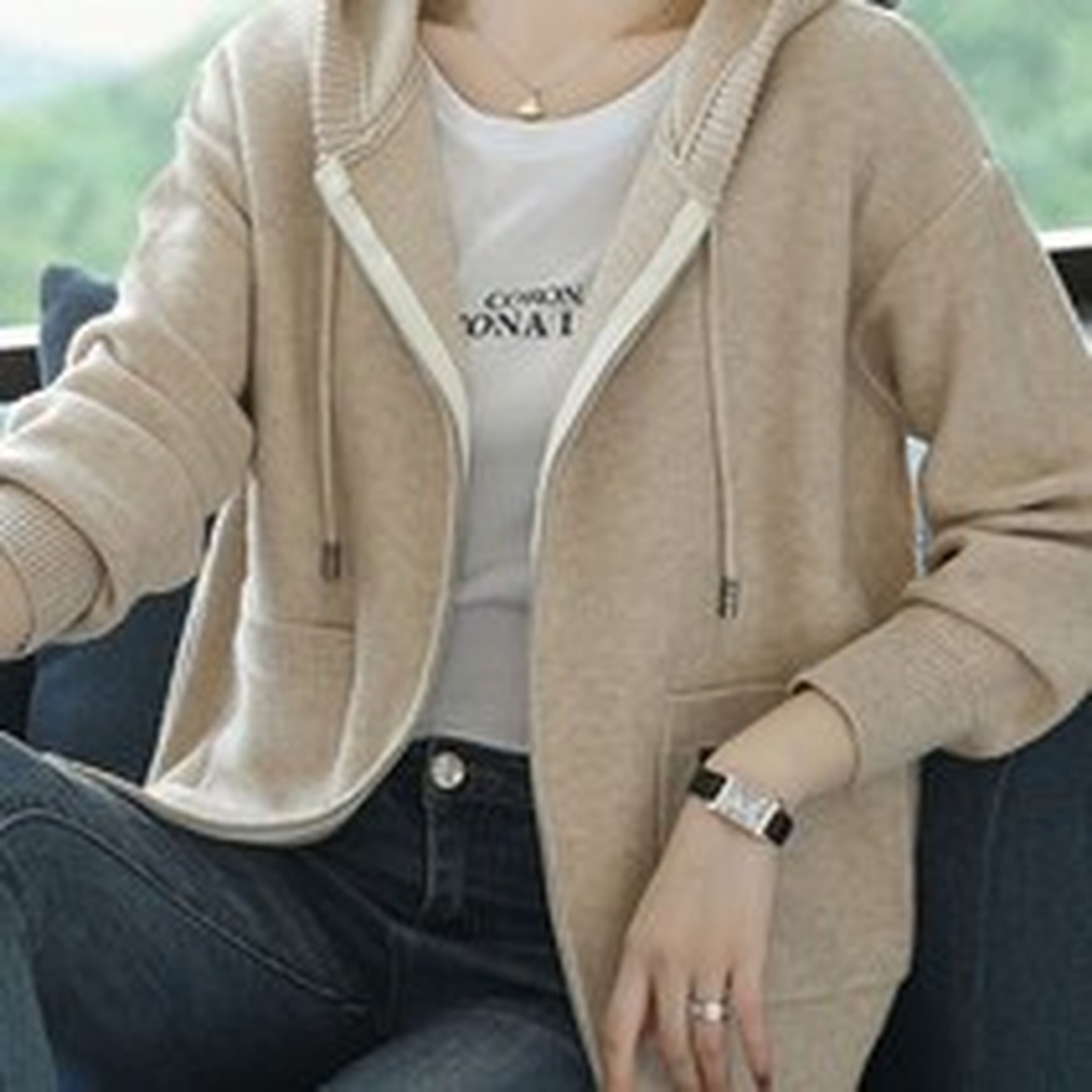 ANYOU 명품룩 숏 트위드 자켓 가을 데일리 스타일 완성