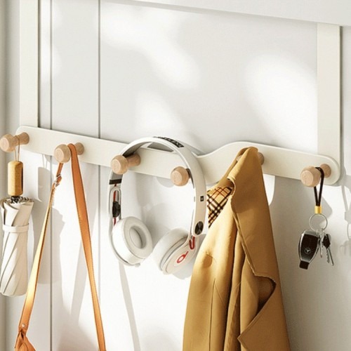 원목단추 6구 도어행거 옷걸이 | 공간 활용을 위한 심플 디자인