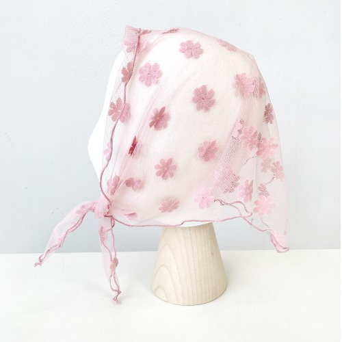 데이지 꽃 레이스 망사 헤어커치프 여름 스카프 활용법 정리