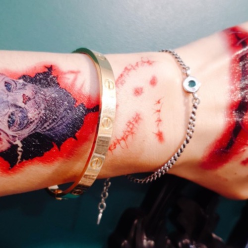 유니크 호러 헤나 할로윈 타투 스티커 | 독특한 디자인과 안전한 착용감