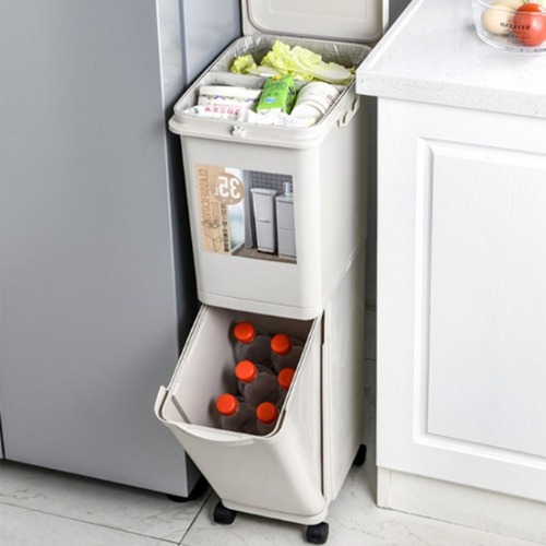 35L 분리형 2단 쓰레기통 | 대용량으로 가정용 및 사무실에 적합