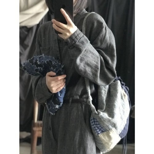 하마마스 린넨가방 배색 패치 백팩 | 실용성과 스타일을 동시에