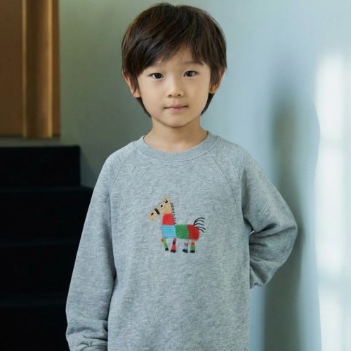 말 자수 아동 긴팔 맨투맨 공용 봄옷