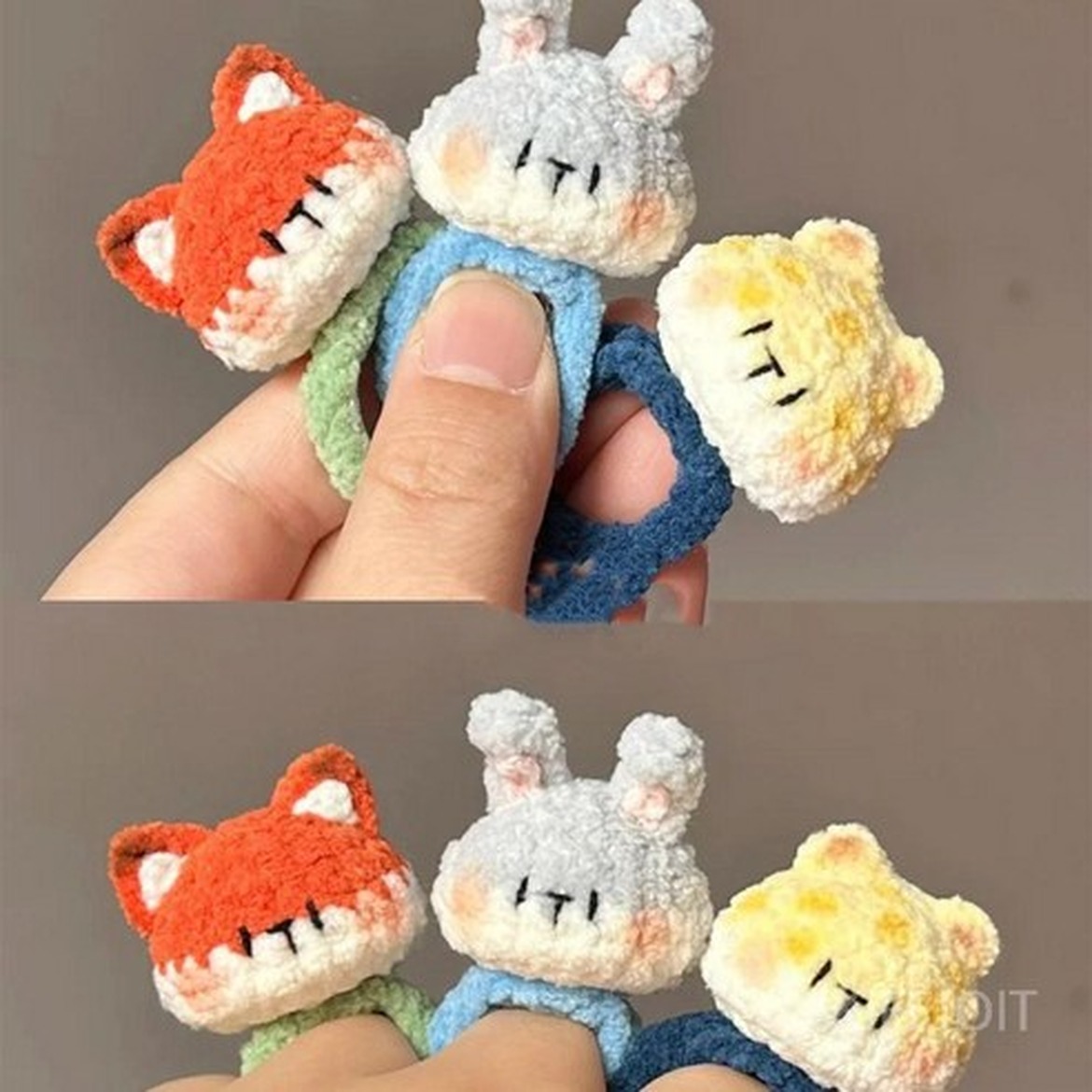 KIFFJOIT 귀여운동물시리즈 코바늘반지로 행복을 전하세요