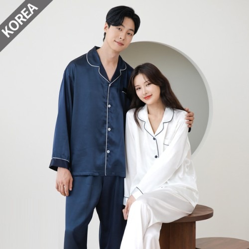 M1859 실크 커플 잠옷 부드러운 착용감과 스타일