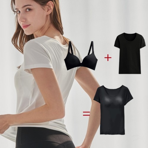 이너리즘 모달 노와이어 캡내장 반팔 노브라 티셔츠 활용 포인트 정리