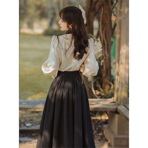 졸업사진에 어울리는 긴팔블랙 개화기 의상 대여 시 체크포인트