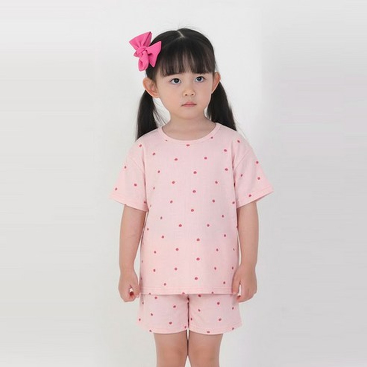 아동용 피치 가든 반팔 실내복 상하의 세트의 따뜻한 감촉