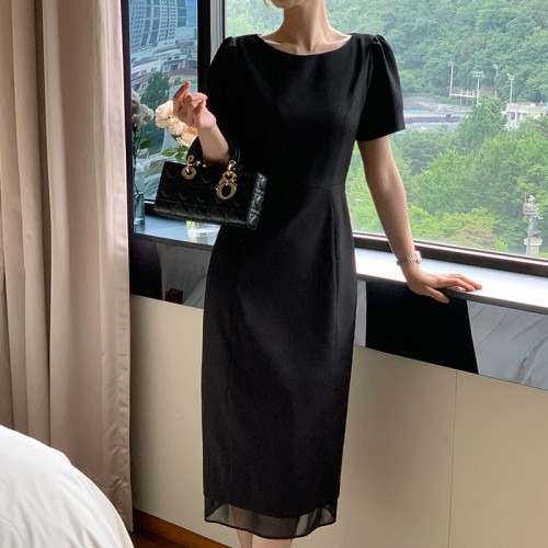 하객룩 고민 해결, 쉬폰 레이어드 롱 원피스 체크 포인트