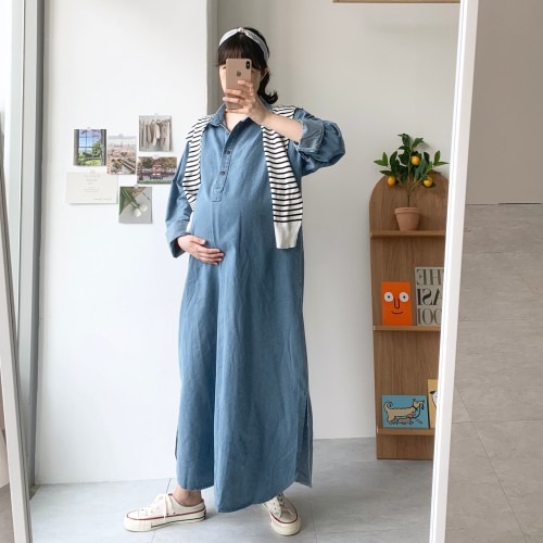 키큰 여성을 위한 긴팔 데님 카라 원피스 구매 전 확인 포인트