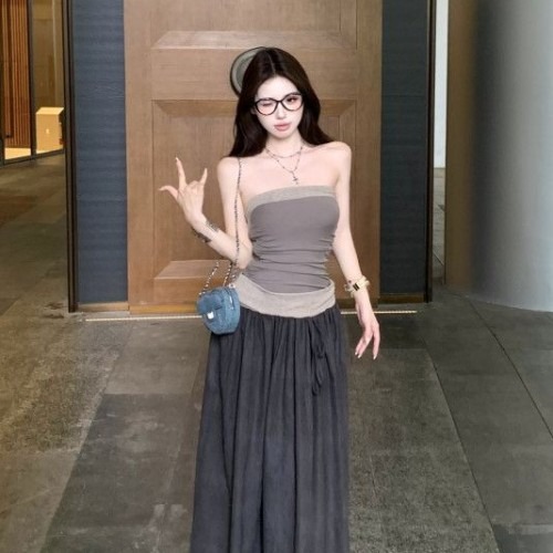 하객룩과 데이트룩에 적합한 여성 배색 주름 셔링 튜브탑 원피스 구매 전 확인 포인트